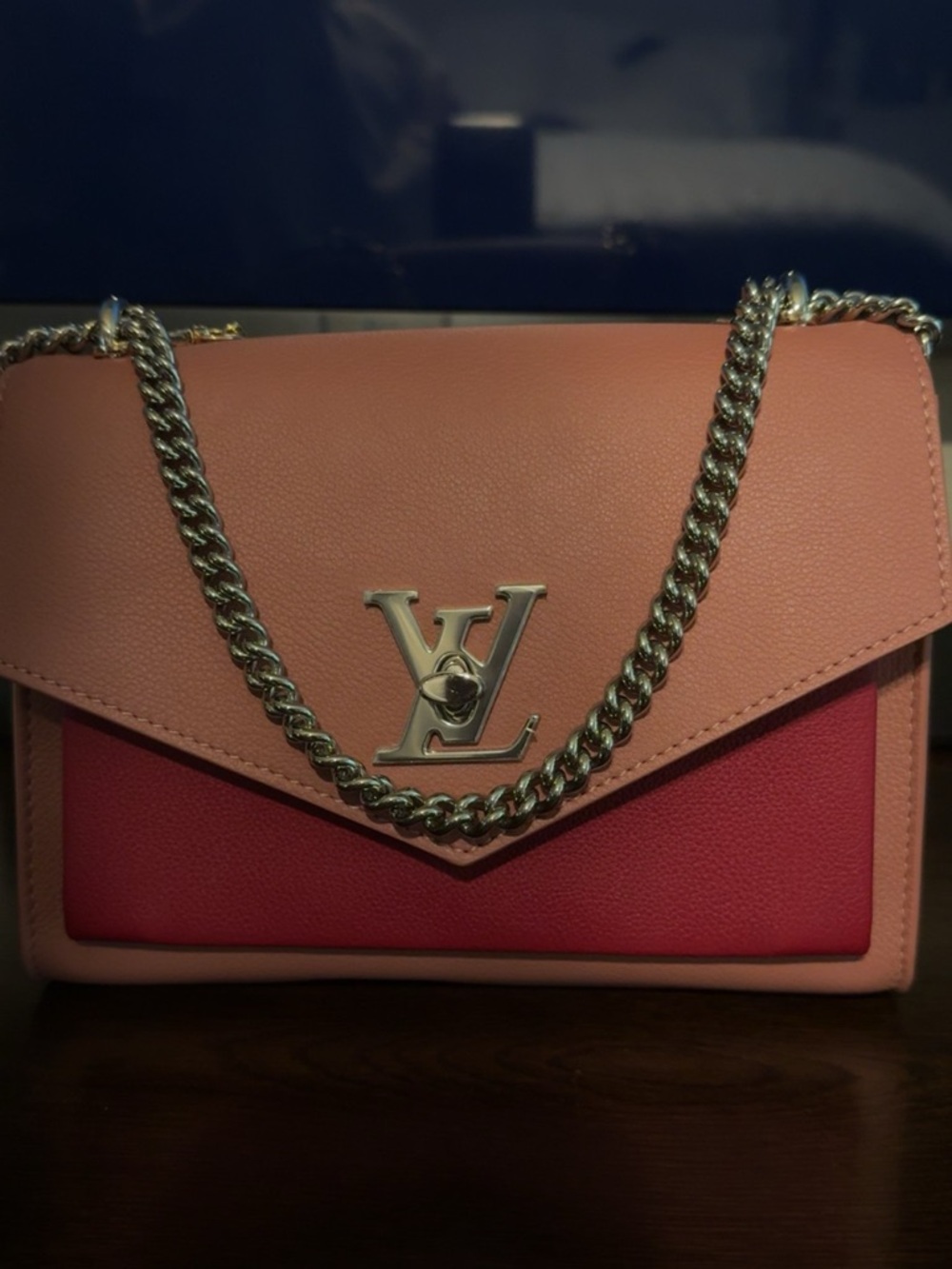 Louis Vuitton Two-Tone Pink & Berry Leather Chain Crossbody Bag - Picture 8 of 8